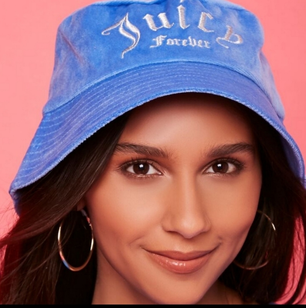 NEW JUICY COUTURE X F21 Blue Terry Bucket Hat